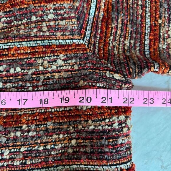 Chico’s Jacket Blazer Coat w/ Pockets Tweed Orange Wool Blend Career size 2 or L - Picture 5 of 6